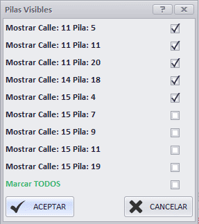Ejemplo de Selección de Pilas a Visualizar
